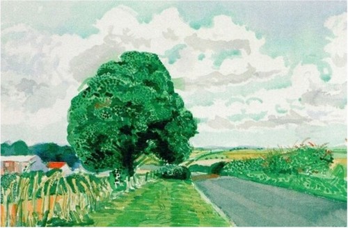 David hockney road and tree - david,