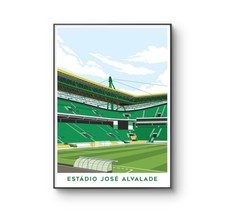 Sporting Lisbon Poster, Sporting CP Football Stadium Poster,  Print A4