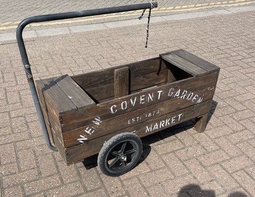Vintage wooden trolley cart - vintage, trolley/cart