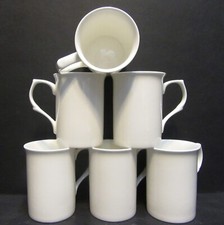 Set Of 8/6/4/2/1 Mugs White Fine Bone China  Mugs Castle Shape 10oz