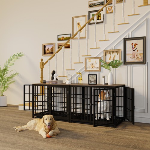 Metal wooden dog - metal,