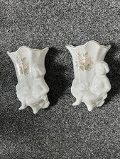 2 Maryleigh  Pottery Cupid Wall Vases Hand Crafted In Staffordshire England