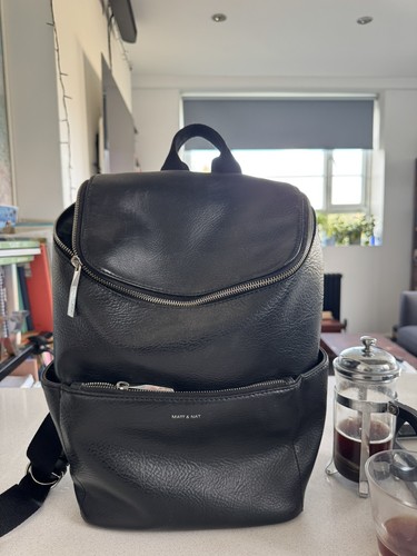 Matt nat black vegan leather - &,
