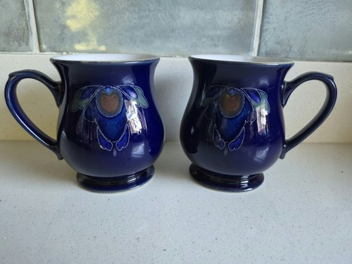 Denby baroque blue mugs - blue,