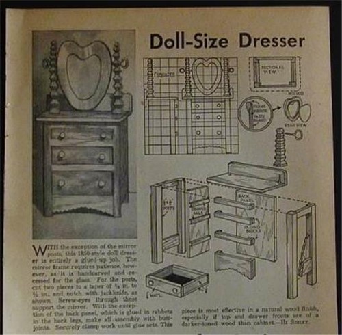Doll furniture dresser - doll,