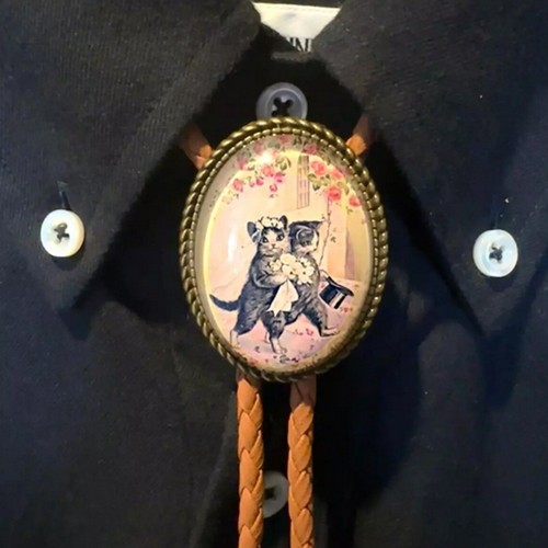 Vintage women cats bolo tie - women,