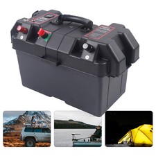 Large Leisure Battery Box With Strap USB For RV Caravan Camper Boat Motorhome UK