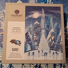 Wentworth Wooden Jigsaw Puzzle 500 Pieces London City Skate Ice Rink Winter