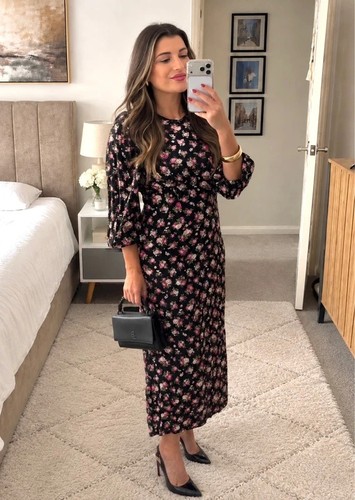 Zara black floral rose - zara,