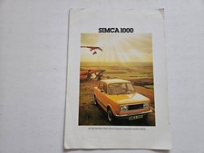 SIMCA 1000 SALES BROCHURE 1977