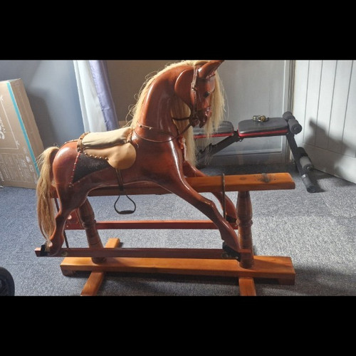 Vintage style wooden rocking - style,
