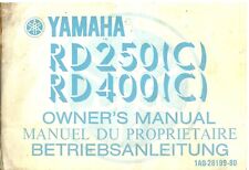 Yamaha Motorcycle RD250(C) RD400(C) 1970's onwards Operators Instruction Manual