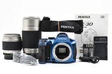 PENTAX K-30 16.3MP Digital SLR Camera Blue Body w/Two Lens Set from Japan