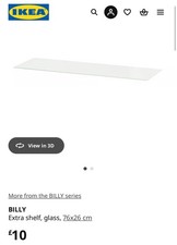 IKEA BILLY Extra Shelf Glass