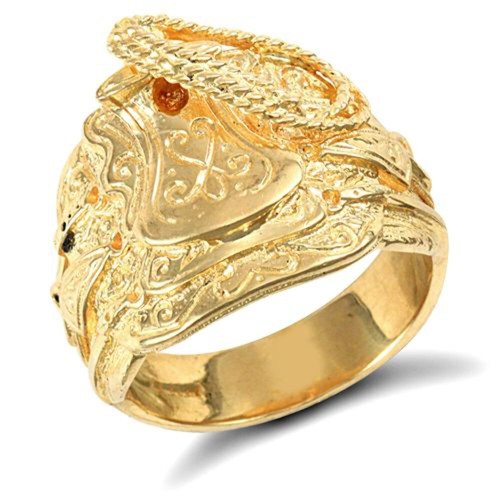 9ct yellow gold saddle ring - 9ct,