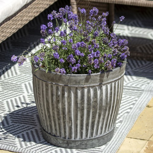Galvanised ribbed round - round, garden
