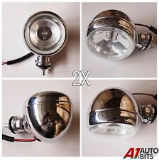 2x 4" Spot Light Fog Chrome 12v 55w Front Halogen Circle Round Lamp Car Van Bike