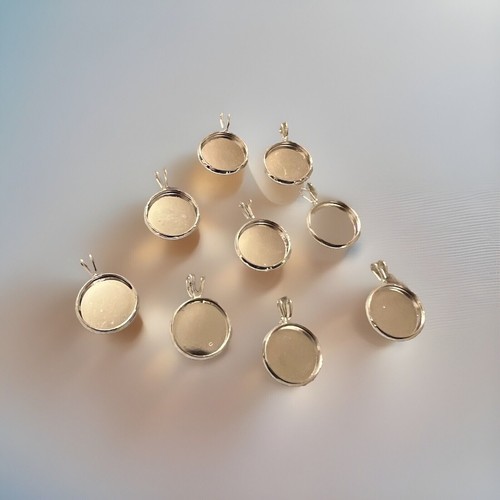 Silver plated 12mm blank - plated,