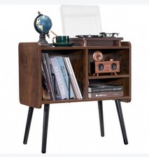 Mophorn Record Player Stand - Holds up to 100 Albums, Vintage Style with...