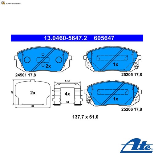 Brake pad set disc - brake,