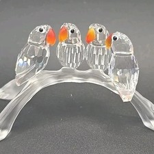 SWAROVSKI CRYSTAL LOVE BIRDS ON BRANCH 199123 ORIGINAL BOX ADI STOCKER 1996