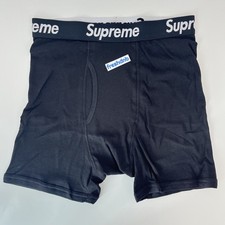 Supreme Hanes Boxer Briefs - Black - Medium - 1 Pair - 100% Genuine Authentic!