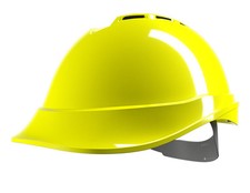 MSA V-GARD 200 VENTED SAFETY HELMET HI VIS YELLOW