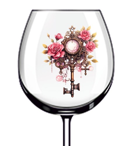 12x pink steampunk key - steampunk,
