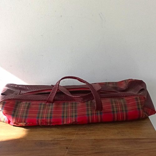 Vintage tartan knitting - vintage, needle