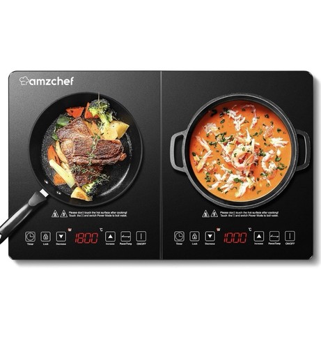 Amzchef double induction hob - double,