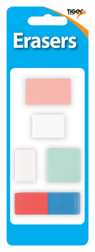 Rubber eraser pack of 5 - ,