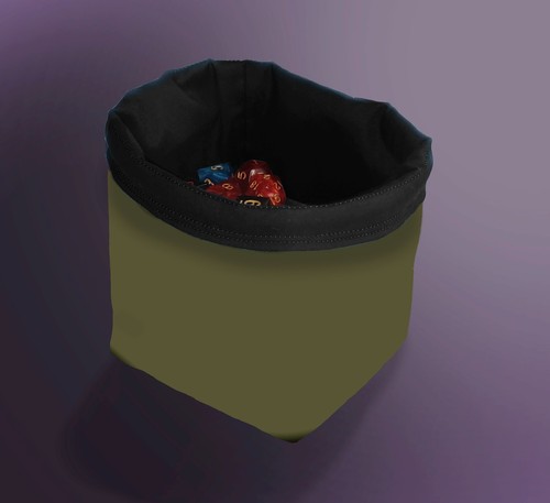 Army green dice bag wargaming - dice,