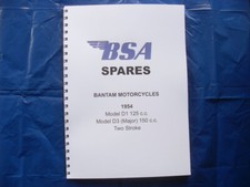 BSA BANTAM PARTS BOOK FOR