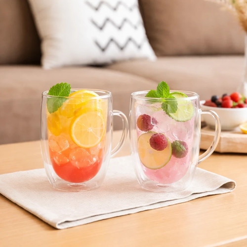 2pc double walled glass - glass, tea