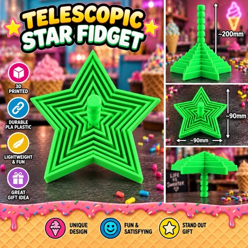 Printed telescopic star - 3d,