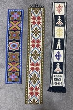 Bell Pull  3 Pic Swedish Vintage Bell Pull, Brass Needlepoint Wall Hanging,