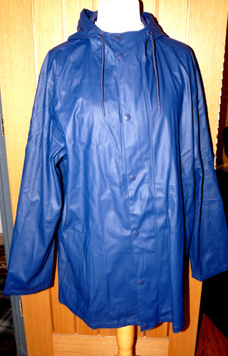 Mans shiny blue pvc - , rubber