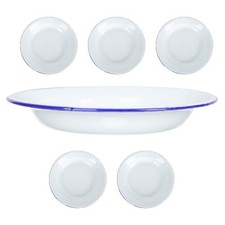  6 Pcs Fruit Plaster Plate Enamel Plates Bowls Food Tray Camping Dishes