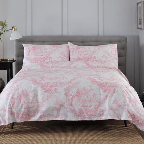 Toile jouy pink bedroom set - pink,