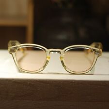Retro Vintage Johnny Depp sunglasses men acetate yellow crystal frame amber lens