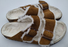 BIRKENSTOCK FUR, MINK SUEDE ARIZONA SANDALS - UK 5.5, EUR 39 NARROW 