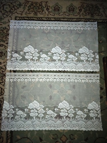 Vintage lace curtain panels - vintage,