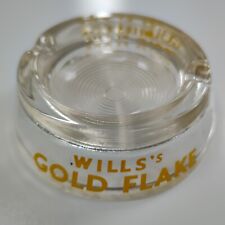 Wills's Gold Flake Vintage Glass Pub Retro Advertising Ashtray