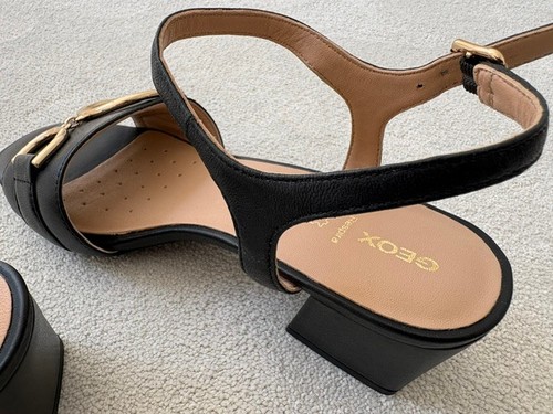 Black leather geox - leather, sandals