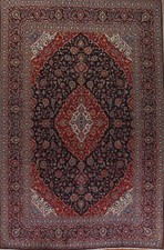 Excellent Vintage Ardakan Navy Blue Area Rug 10'x13' Hand-knotted Large Carpet