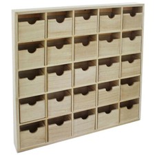 25 Drawer Cabinet Wooden Storage Unit Large Cupboard Organiser Art & Craft - UK 