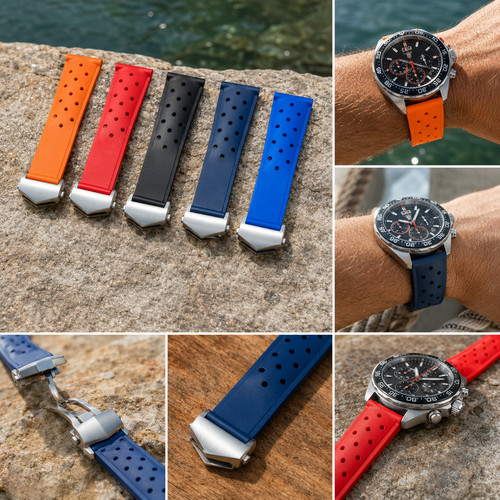 Breathable rubber watch strap - rubber,