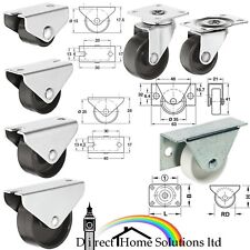 4 X HAFELE FIXED & SWIVEL CASTOR FURNITURE WHEELS Ø 15-45mm OFFICE CHAIR WHEEL