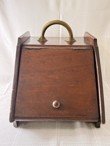 Antique wooden coal - wooden, scuttle