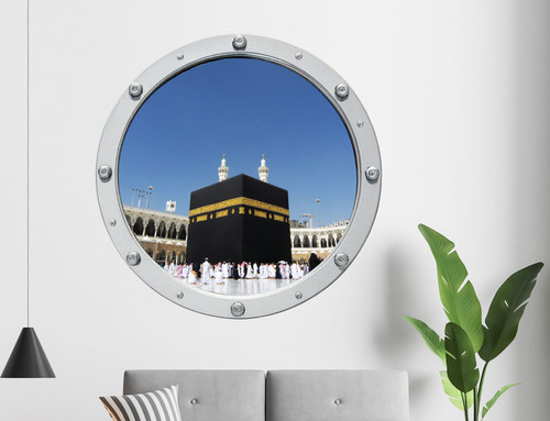 Kaaba porthole islamic wall - 3d,